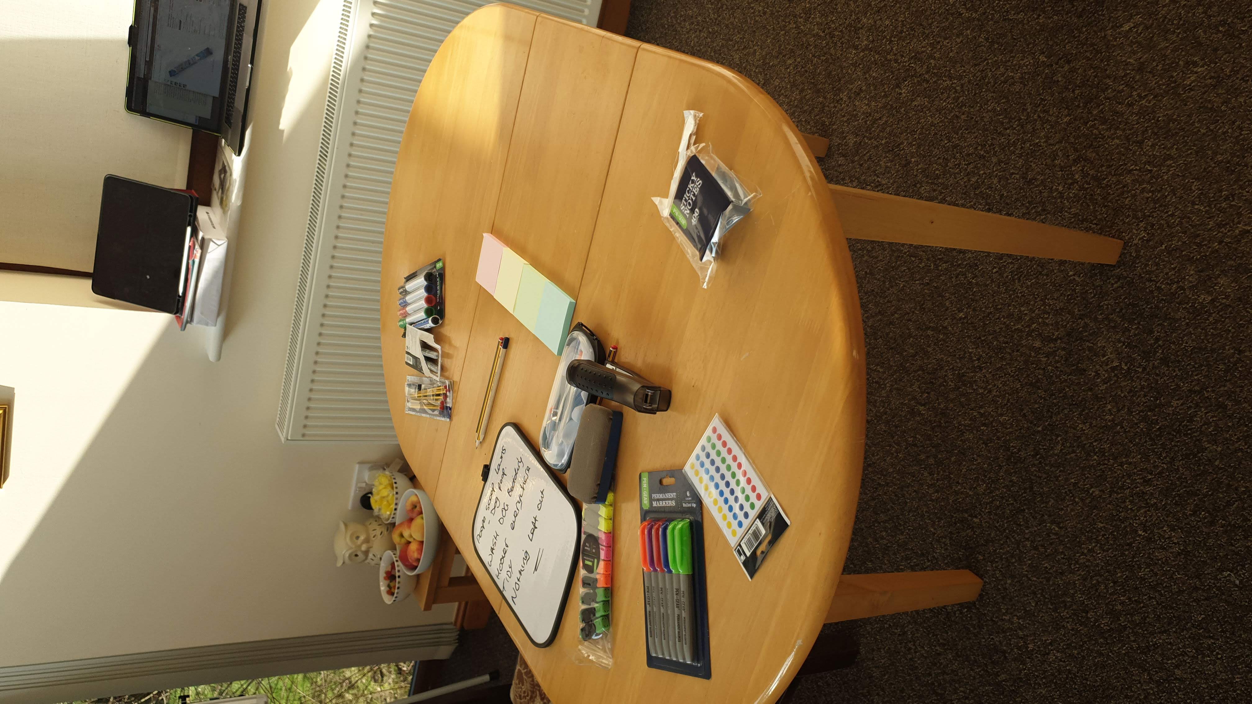 N9 Day 2 Sketch: workshop materials ready for diverge work.